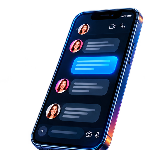Celular con una conversación de pacientes